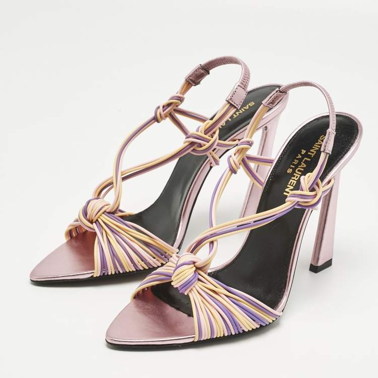 Pre Owned Saint Laurent Multicolor Rubber Gippy Slingback Sandals Size 39