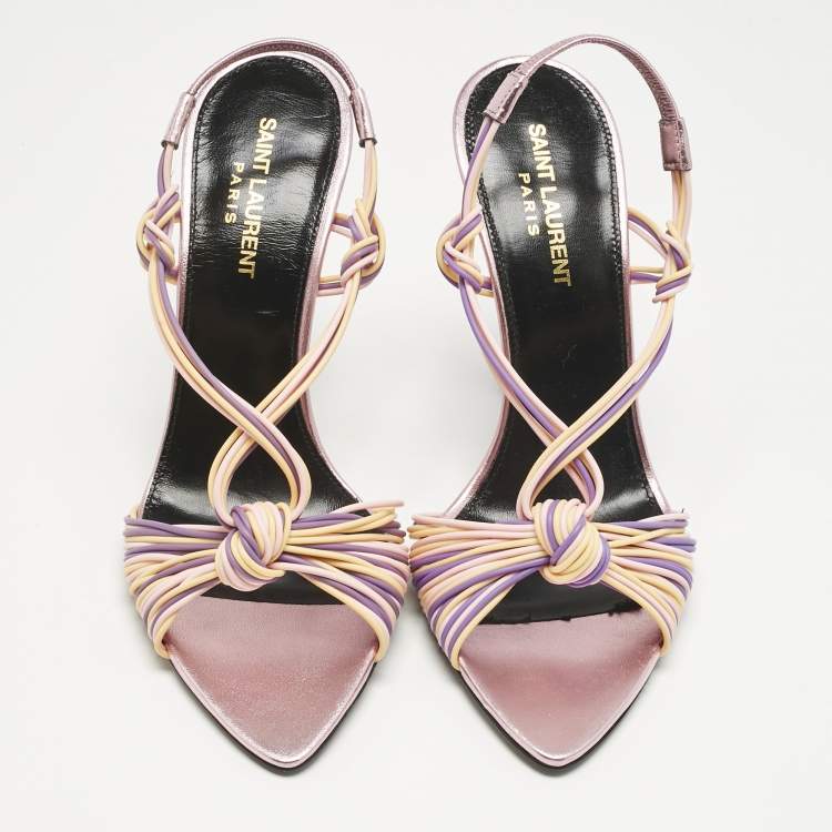 Pre Owned Saint Laurent Multicolor Rubber Gippy Slingback Sandals Size 39
