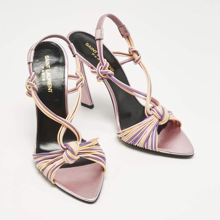 Pre Owned Saint Laurent Multicolor Rubber Gippy Slingback Sandals Size 39