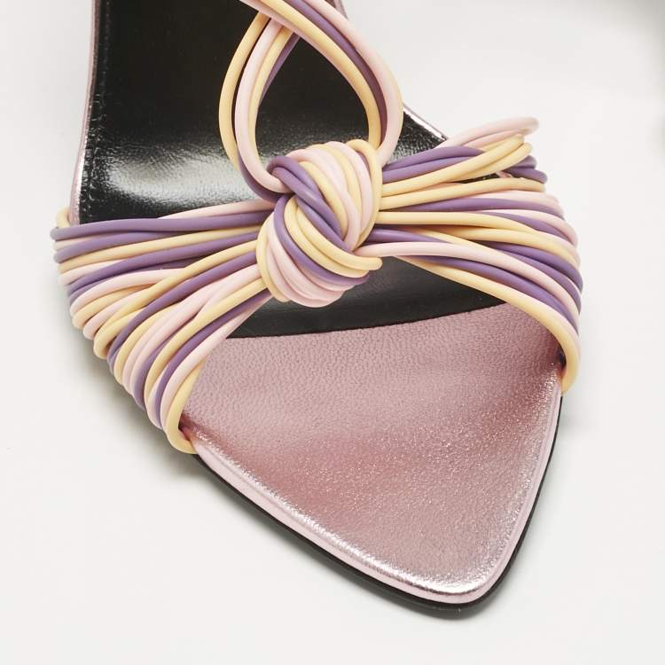 Pre Owned Saint Laurent Multicolor Rubber Gippy Slingback Sandals Size 39