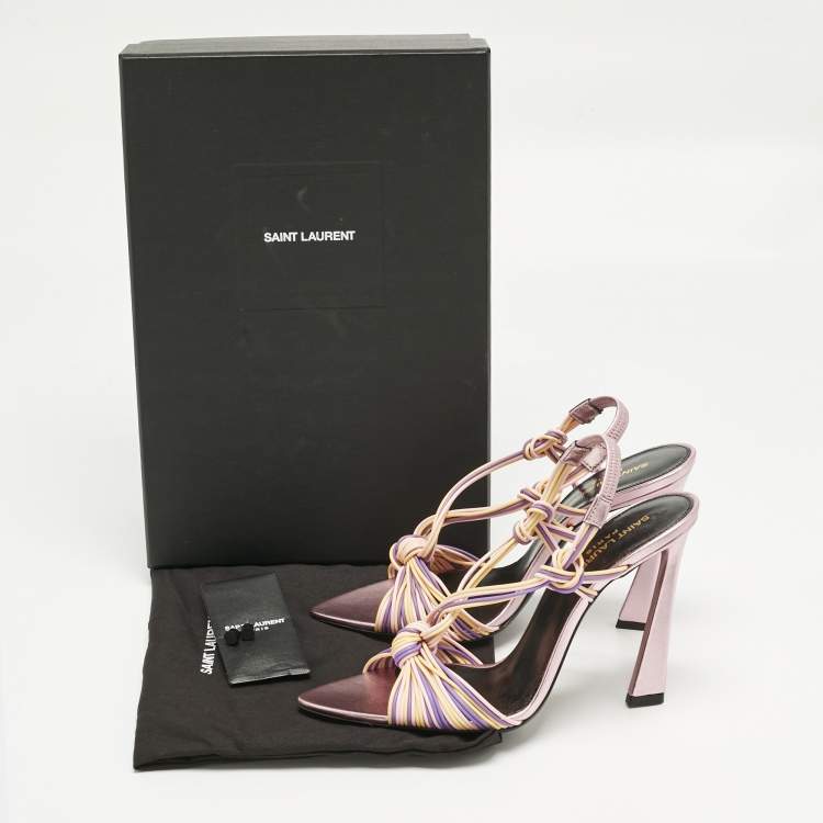 Pre Owned Saint Laurent Multicolor Rubber Gippy Slingback Sandals Size 39