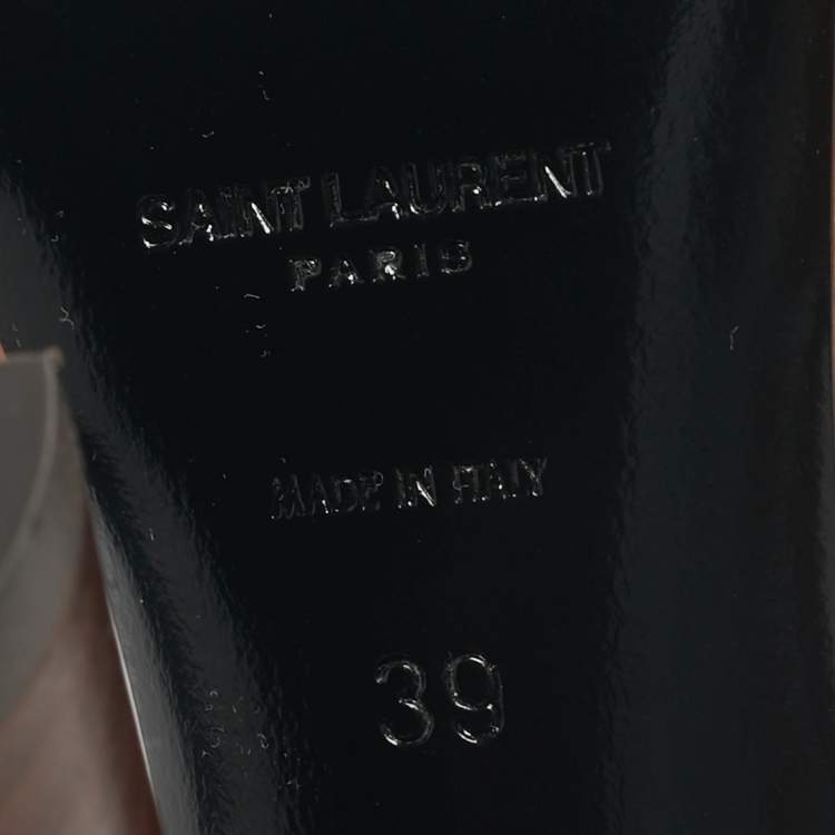 Pre Owned Saint Laurent Tan Leather Suite Mules Size 39
