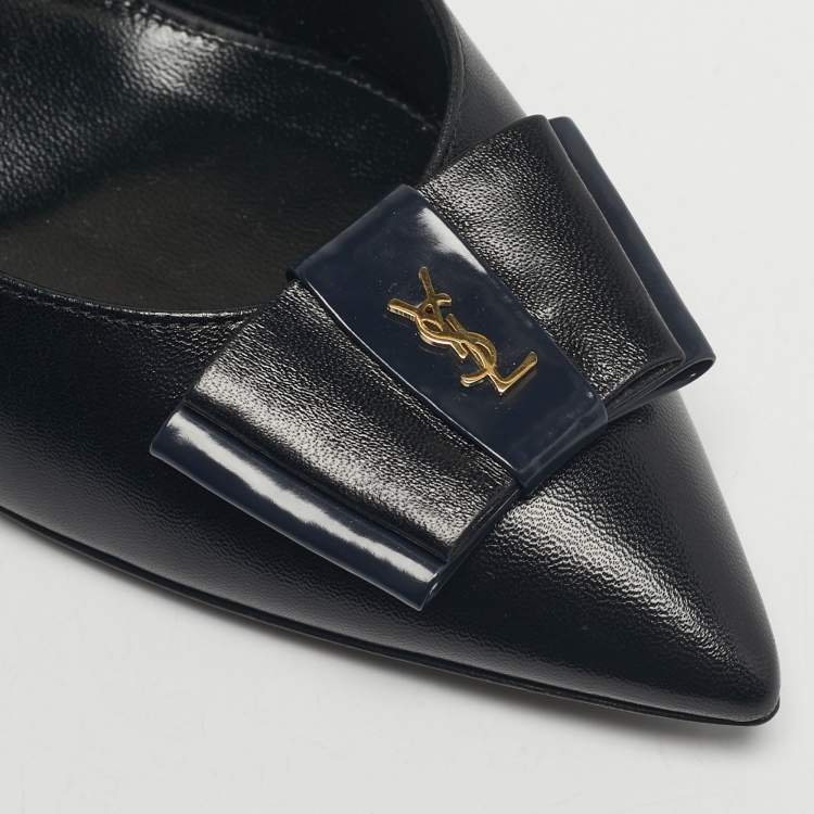 Pre Owned Saint Laurent Black Leather Anai Pumps Size 39