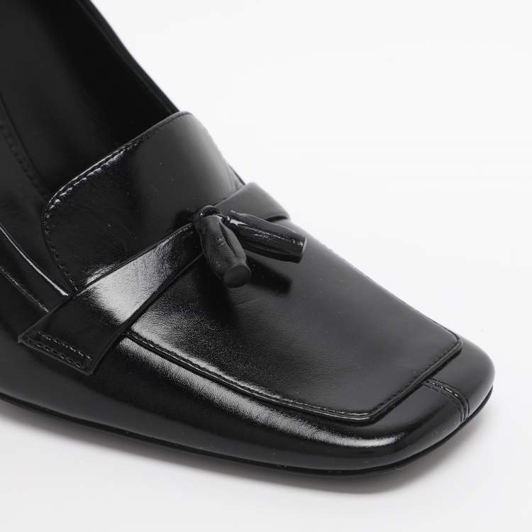 Pre Owned Saint Laurent Chloe 90 Tasseled Size 37 Black Leather Pumps