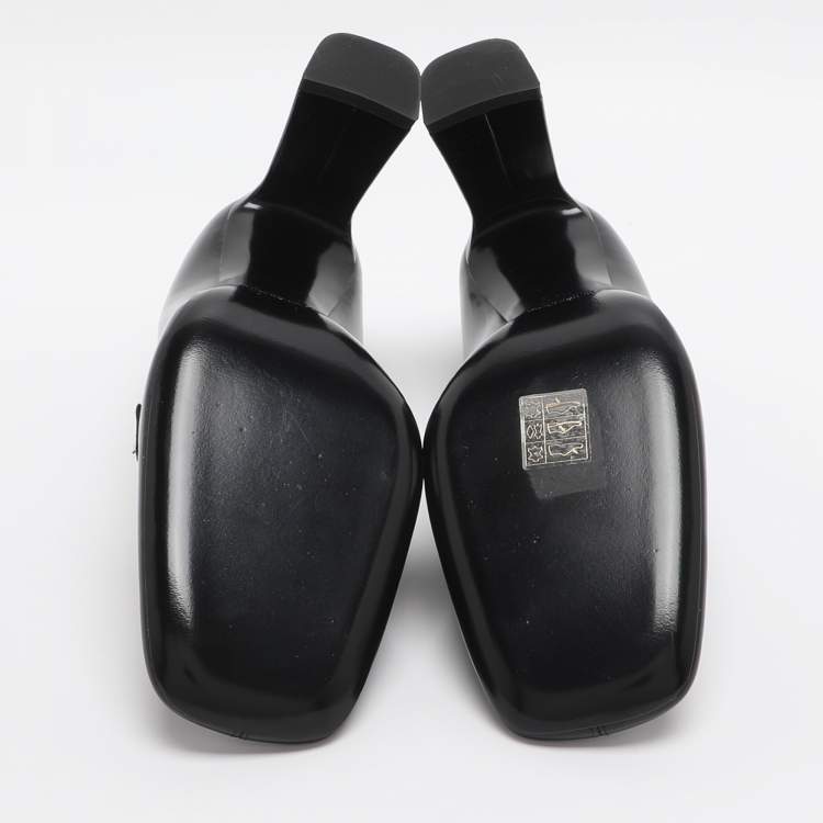 Pre Owned Saint Laurent Chloe 90 Tasseled Size 37 Black Leather Pumps