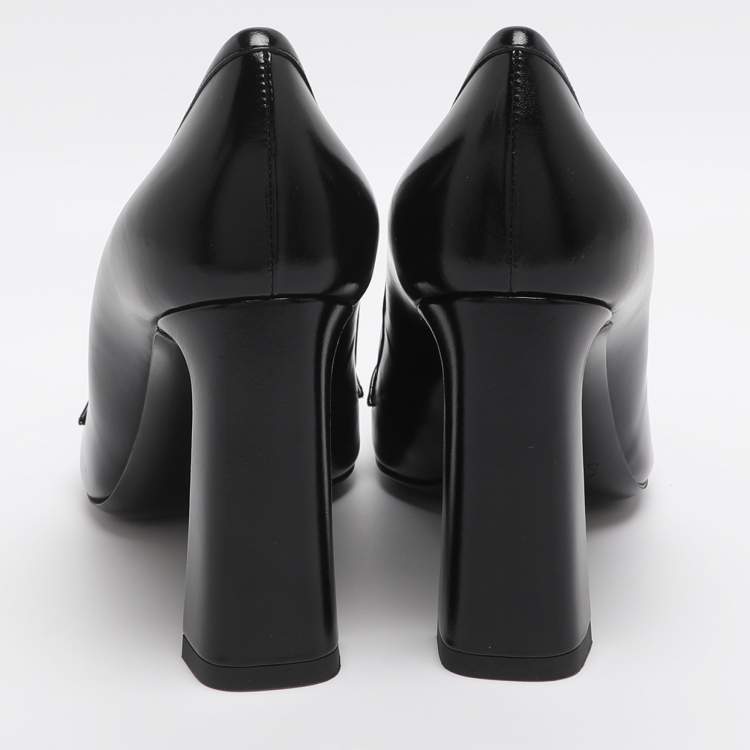 Pre Owned Saint Laurent Chloe 90 Tasseled Size 37 Black Leather Pumps