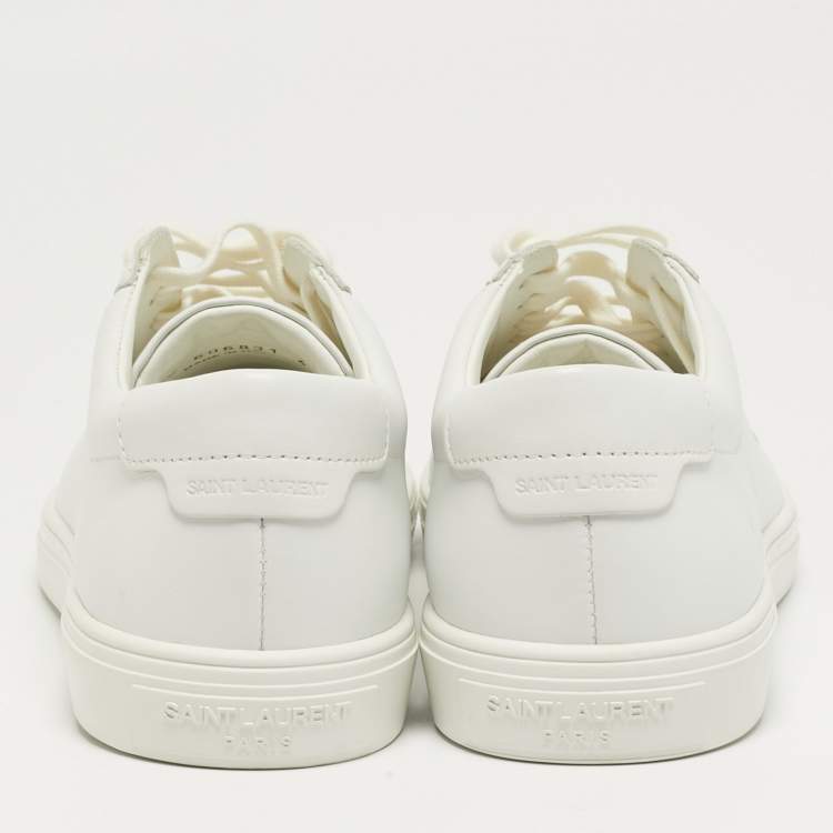 Pre Owned Saint Laurent Andy Size 41 White Leather Lace Up Sneakers