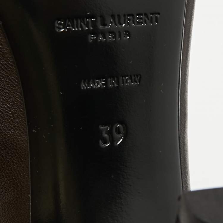 Pre Owned Saint Laurent Ricky Size 39 Dark Brown Leather Ankle Boots