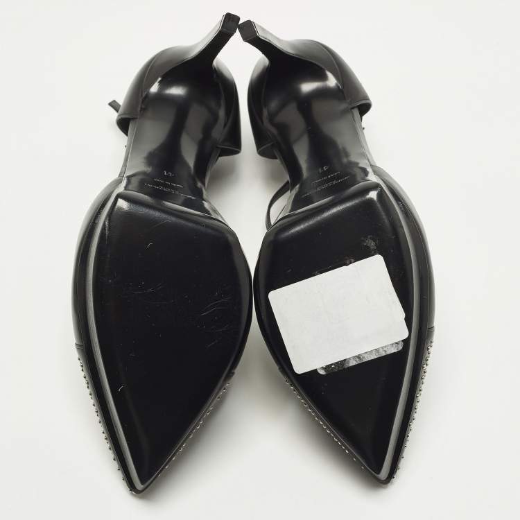 Pre Owned Saint Laurent Janis Size 41 Black Leather Mary Jane Pumps