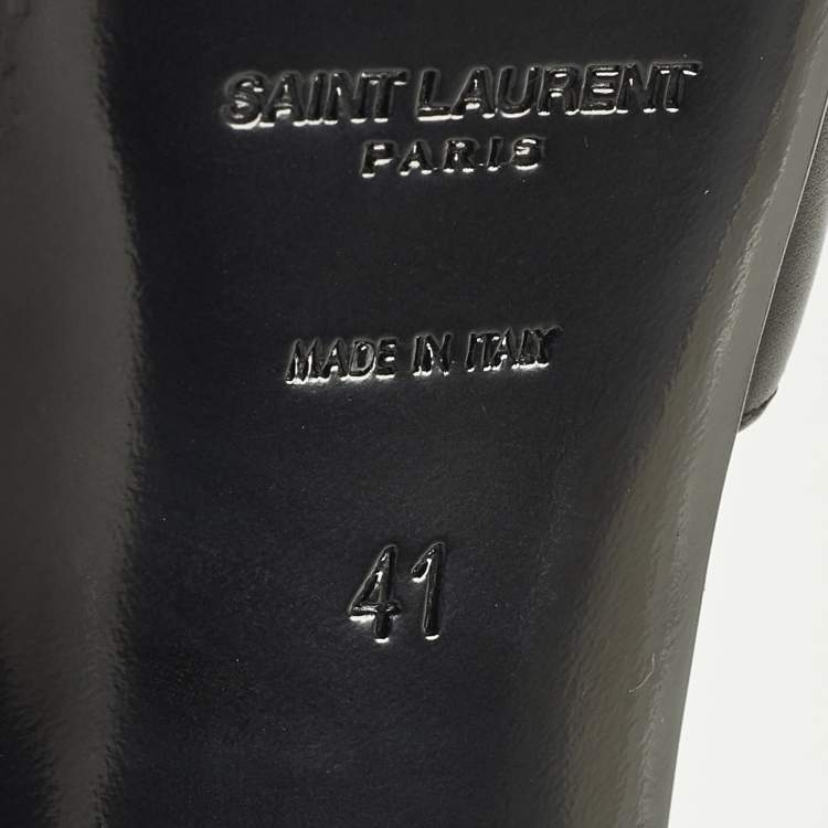 Pre Owned Saint Laurent Janis Size 41 Black Leather Mary Jane Pumps