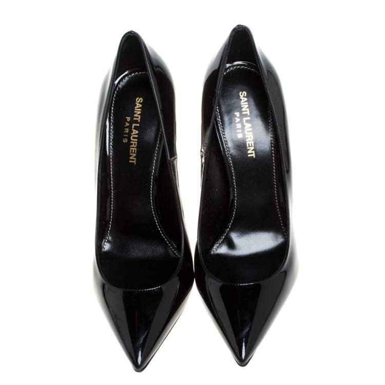مملوكة مسبقًا Saint Laurent Black Patent Leather Opyum Pumps Size 38