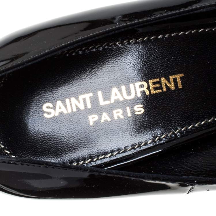 مملوكة مسبقًا Saint Laurent Black Patent Leather Opyum Pumps Size 38