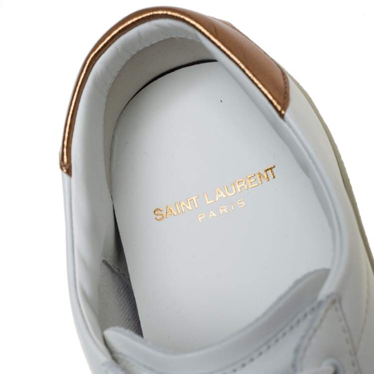 Pre Owned Saint Laurent White Leather Court Classic Sneakers Size 38
