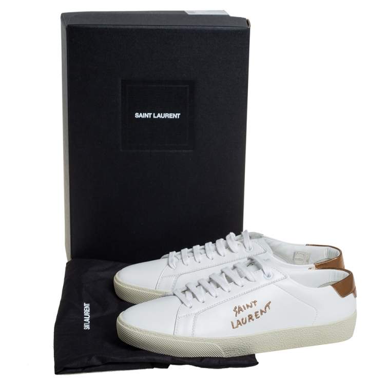 Pre Owned Saint Laurent White Leather Court Classic Sneakers Size 38