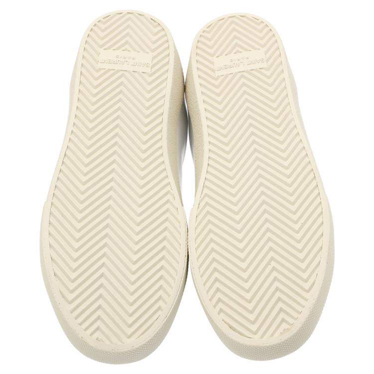 Pre Owned Saint Laurent Paris White Leather Court Classic SL/06 Embroidered Sneakers EU 36