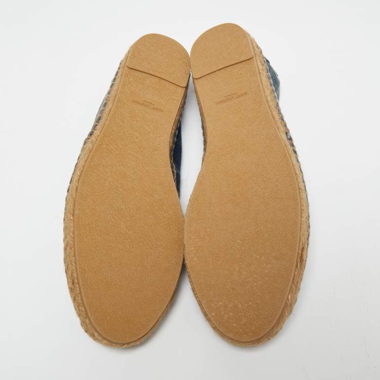Pre Owned Saint Laurent Blue Denim Espadrille Flats Size 40