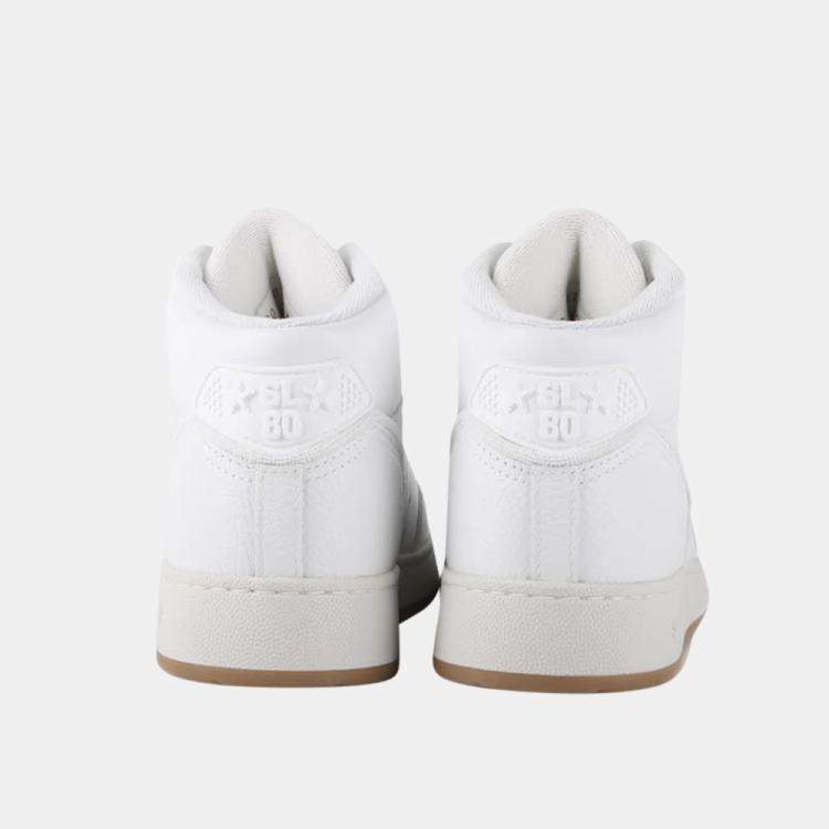 Pre Owned Saint Laurent Paris White SL24 Mid Top Sneaker Size EU 38.5
