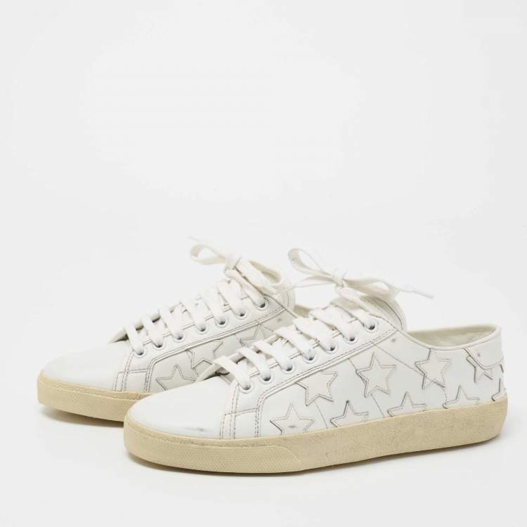 Court leather trainers Saint Laurent White size 40 EU in Leather - 41372512