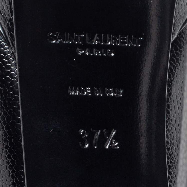 Pre Owned Saint Laurent Black Leather Janis Pumps Size 37.5