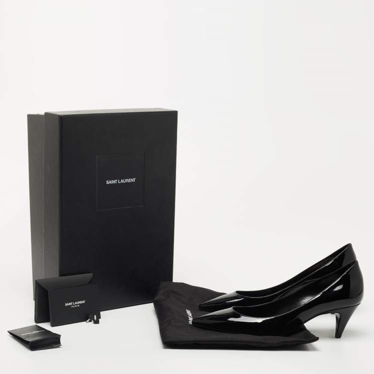 Pre Owned Saint Laurent Paris Black Patent Leather Anja Pumps Size 36