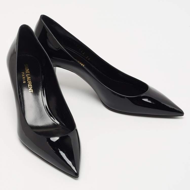 Pre Owned Saint Laurent Paris Black Patent Leather Anja Pumps Size 36