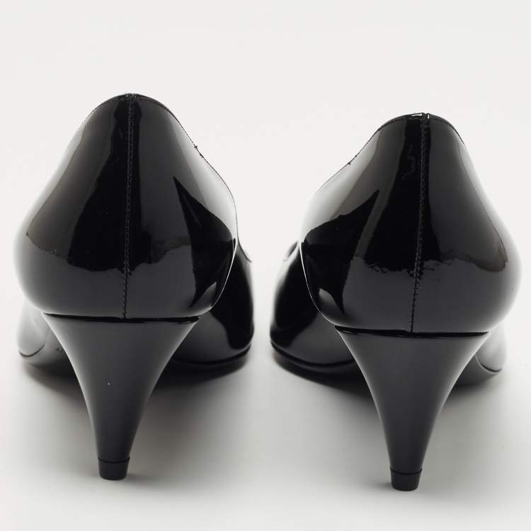 Pre Owned Saint Laurent Paris Black Patent Leather Anja Pumps Size 36