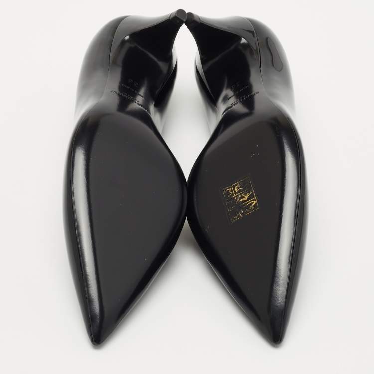Pre Owned Saint Laurent Paris Black Patent Leather Anja Pumps Size 36