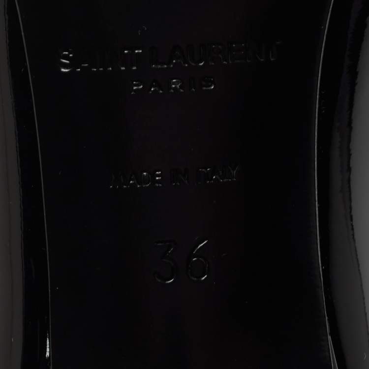 Pre Owned Saint Laurent Paris Black Patent Leather Anja Pumps Size 36