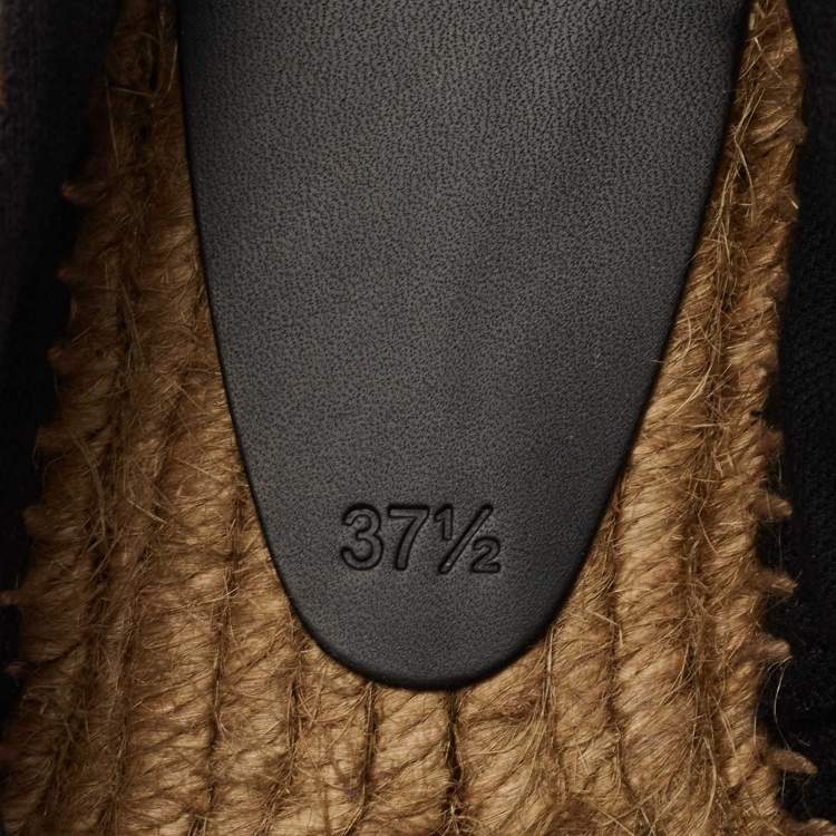 Pre Owned Saint Laurent Brown Suede Leopard Print Espadrille Flats Size 37.5