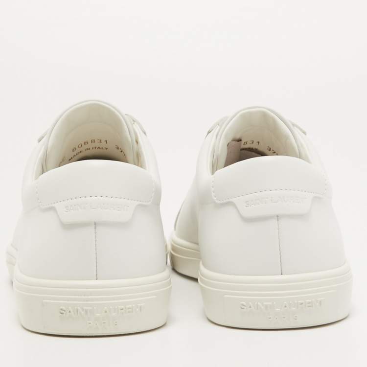 Pre Owned Saint Laurent Paris White Leather Andy Sneakers Size 37.5