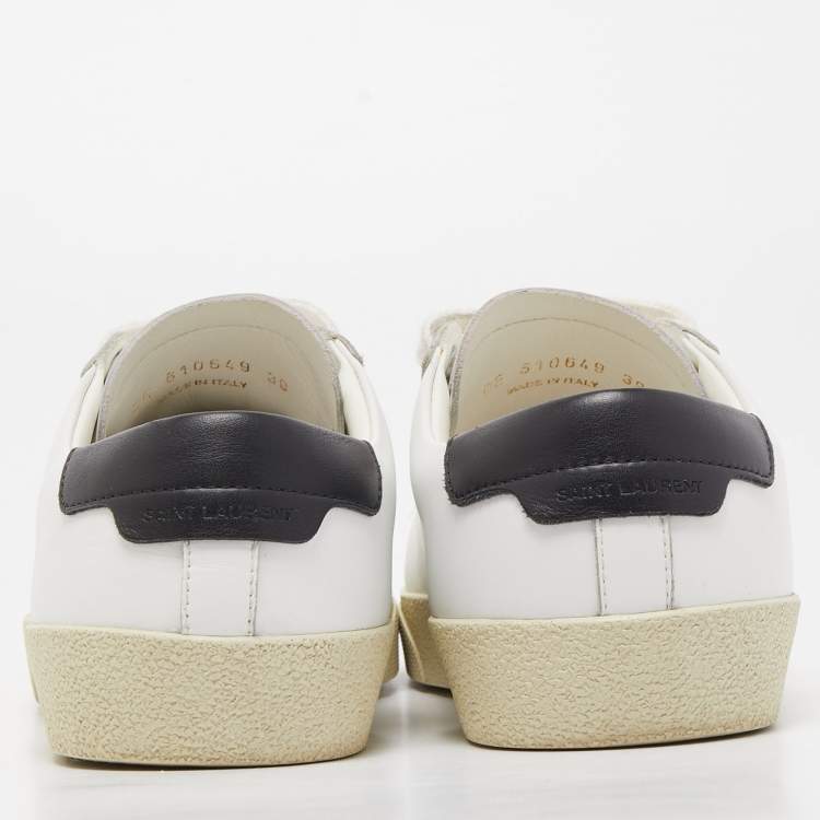 Pre Owned Saint Laurent White Leather Court Classic Sneakers Size 39