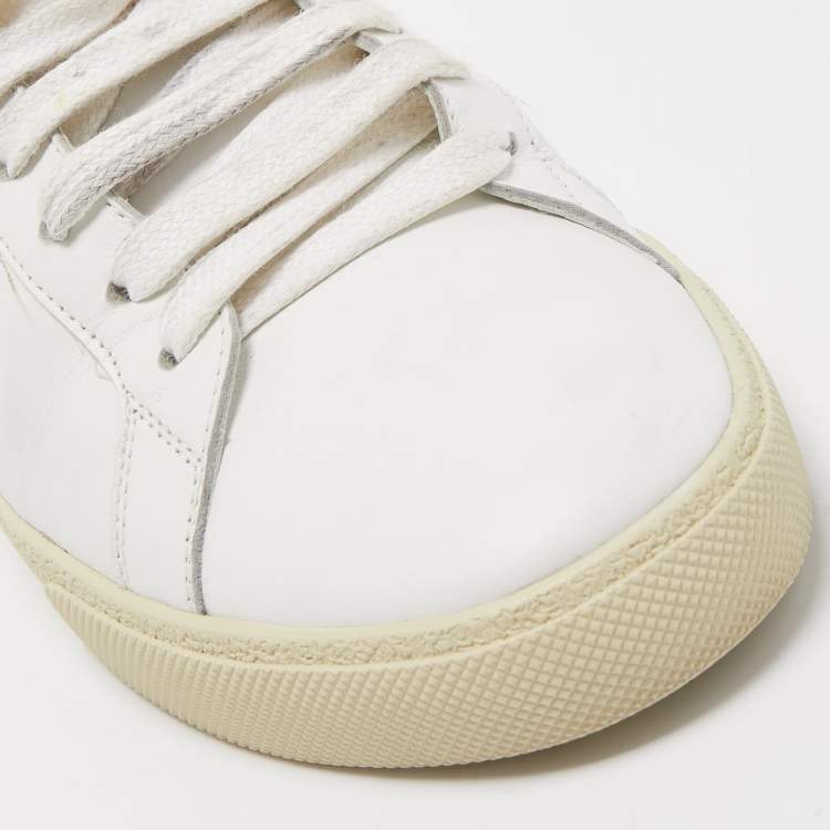 Pre Owned Saint Laurent White Leather Court Classic Sneakers Size 39