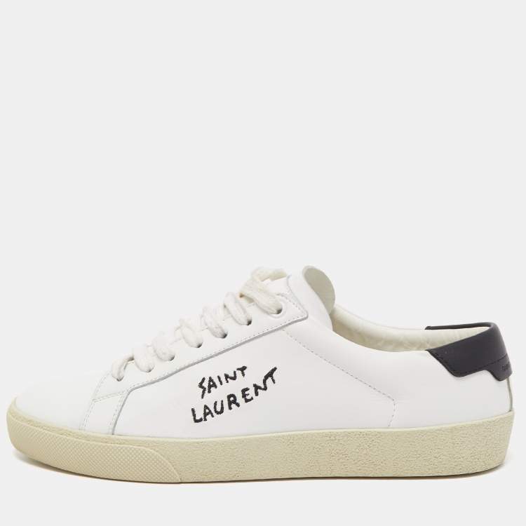 Pre Owned Saint Laurent White Leather Court Classic Sneakers Size 39