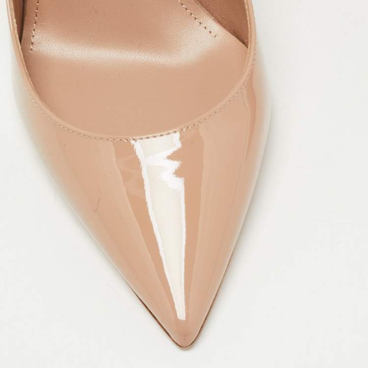 Pre Owned Saint Laurent Beige Patent Leather Anja Pumps Size 35