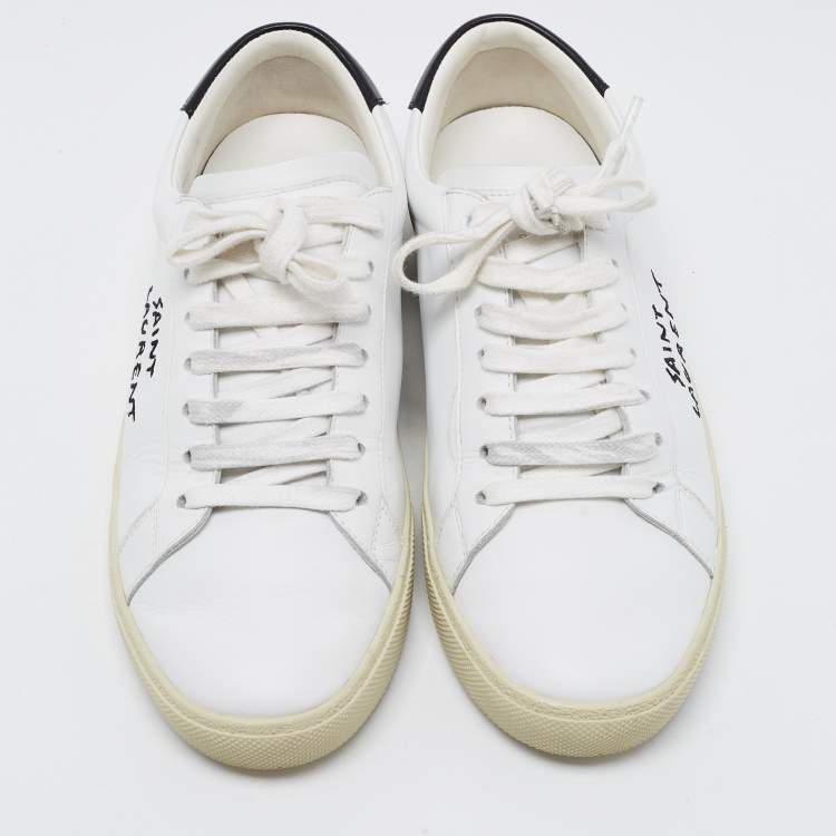 Pre Owned Saint Laurent White Leather Court Classic Sneakers Size 38