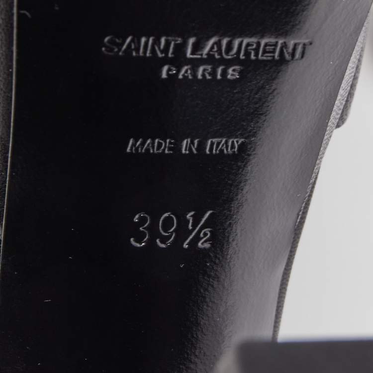 مملوكة مسبقًا Saint Laurent Black Leather Tribute Platform Sandals Size 39.5