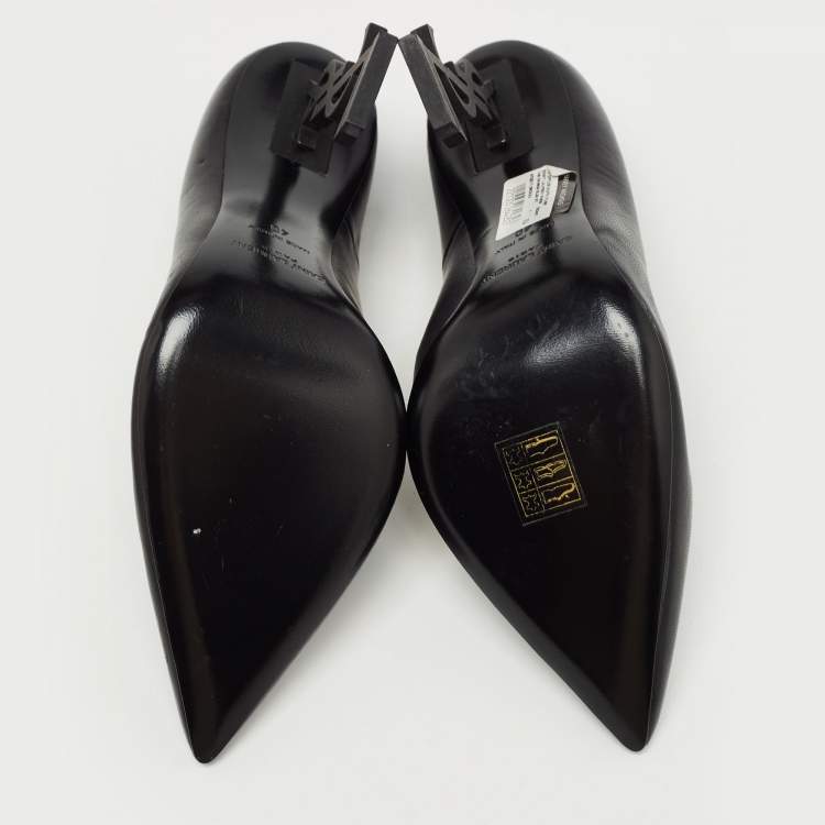 Pre Owned Saint Laurent Black Leather Opyum Pumps Size 40