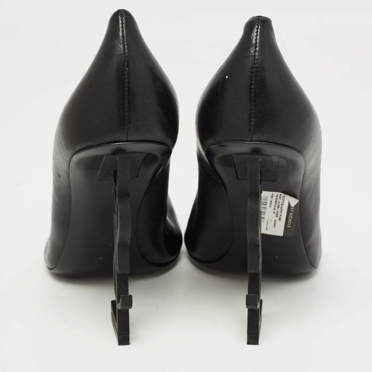 Pre Owned Saint Laurent Black Leather Opyum Pumps Size 40