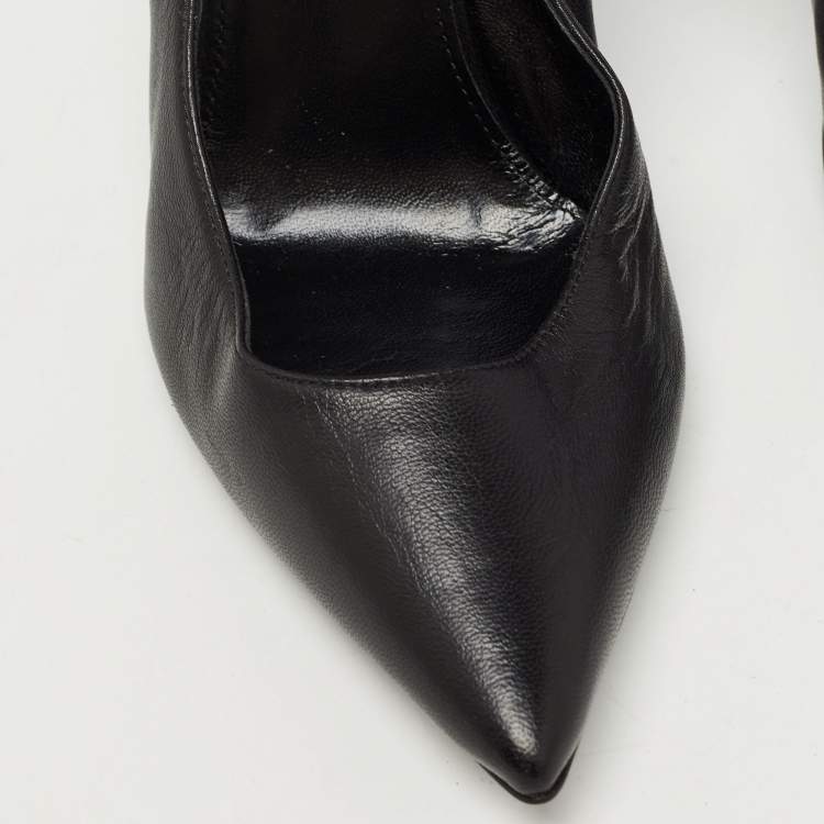 Pre Owned Saint Laurent Black Leather Opyum Pumps Size 40