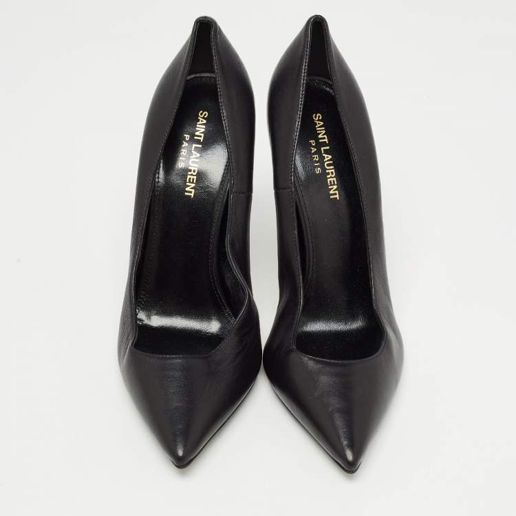Pre Owned Saint Laurent Black Leather Opyum Pumps Size 40