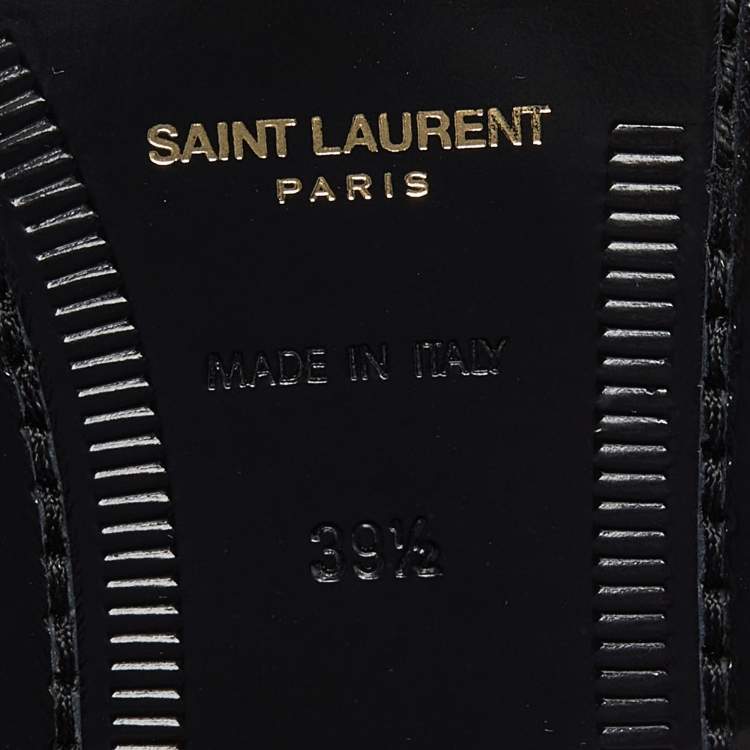 Pre Owned Saint Laurent Black Leather Penny Loafer Size 39.5