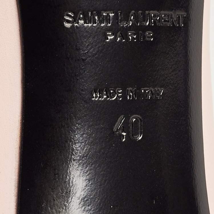 Pre Owned Saint Laurent Light Pink Leather Peep Toe Pumps Size 40