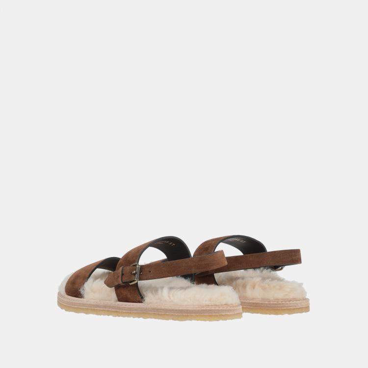 Pre Owned Saint Laurent Nubuck Leather Sandals 38
