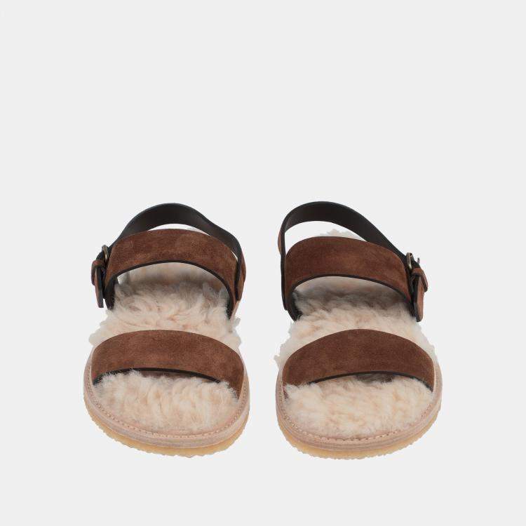 Pre Owned Saint Laurent Nubuck Leather Sandals 38
