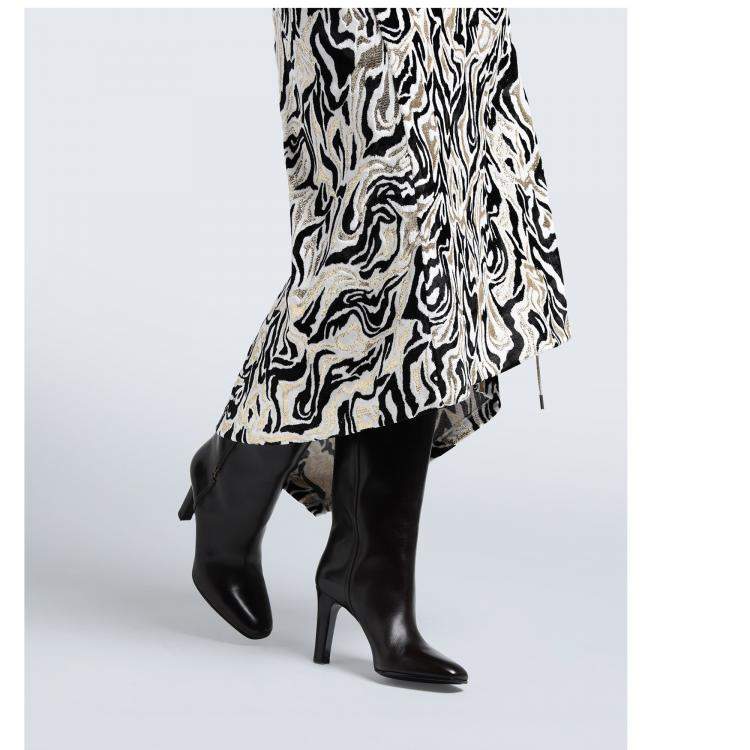 Pre Owned Saint Laurent Brown Calf Leather Over The Knee Boots 37