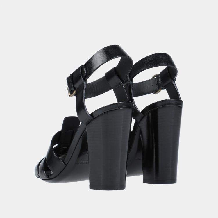 Pre Owned Saint Laurent Leather Ankle Strap Sandals Size 40
