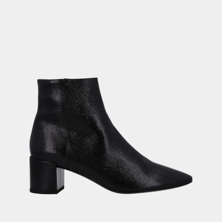Pre Owned Saint Laurent Leather Ankle Boots Size 38