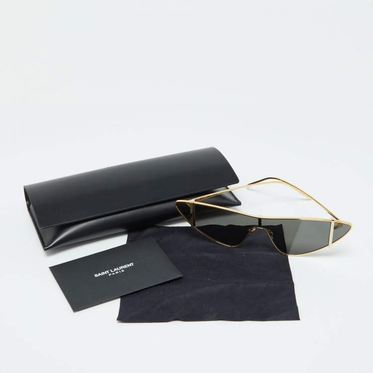 Pre Owned Saint Laurent Paris Gold Tone SL536 Cat-Eye Sunglasses