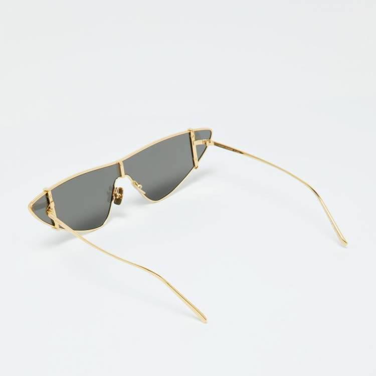 Pre Owned Saint Laurent Paris Gold Tone SL536 Cat-Eye Sunglasses