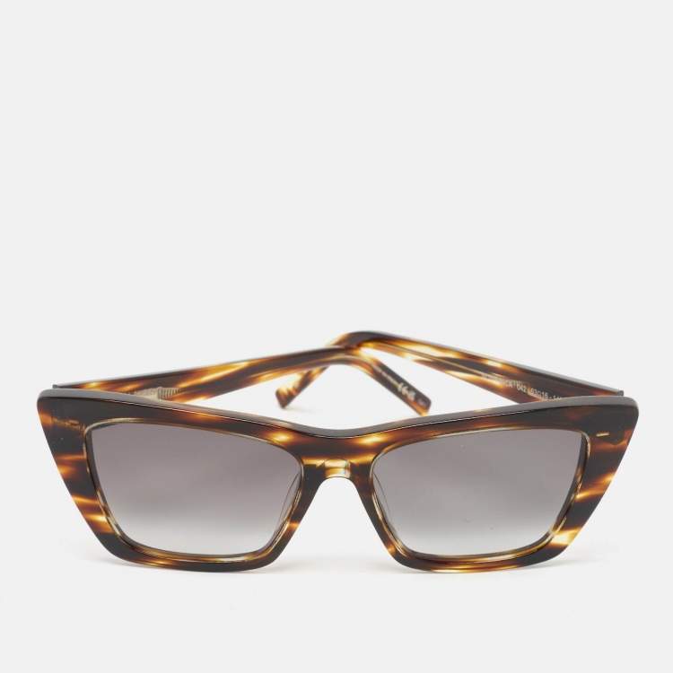 Saint Laurent Tortoise Shell/Grey Gradient SL276 Rectangle Sunglasses ...